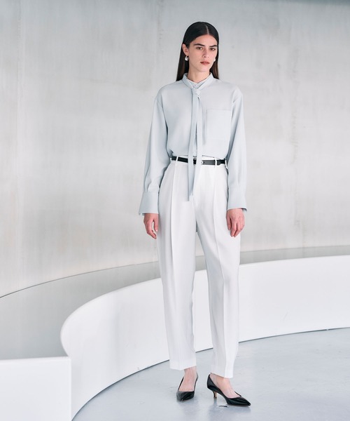 N.O.R.C（ノーク）の「バックサテンストレッチボウタイブラウス（シャツ/ブラウス・レディース・ホワイト/サックスブルー/ネイビー・フリー）」の9枚目の写真