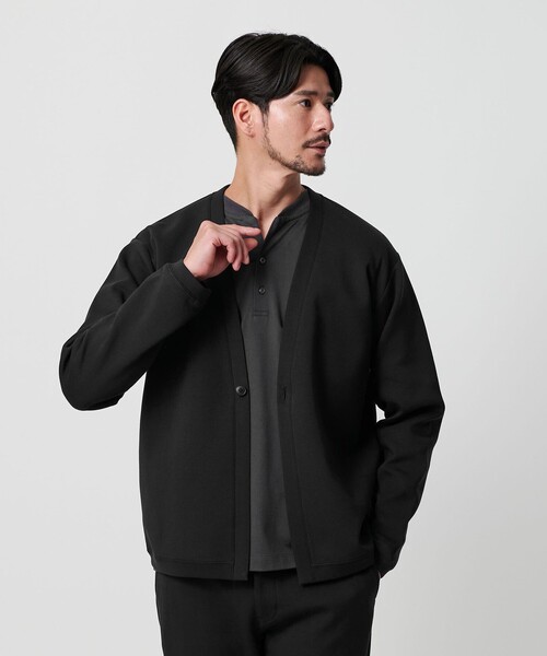 BEAUTY&YOUTH UNITED ARROWS(ビューティーアンドユースユナイテッドアローズ)の「【WEB限定 WARDROBE SMART】ダブルニット カーディガン/セットアップ対応【抗菌・防臭】(カーディガン/ボレロ・メンズ・ダークグレー/ブラック/オリーブ/グレー・S/M/L/XL)」の8枚目の写真