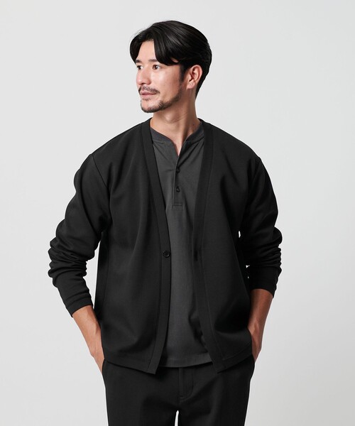 BEAUTY&YOUTH UNITED ARROWS(ビューティーアンドユースユナイテッドアローズ)の「【WEB限定 WARDROBE SMART】ダブルニット カーディガン/セットアップ対応【抗菌・防臭】(カーディガン/ボレロ・メンズ・ダークグレー/ブラック/オリーブ/グレー・S/M/L/XL)」の10枚目の写真