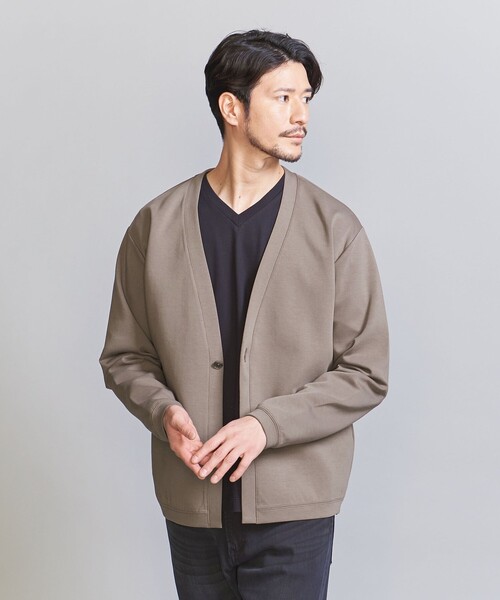 BEAUTY&YOUTH UNITED ARROWS(ビューティーアンドユースユナイテッドアローズ)の「【WEB限定 WARDROBE SMART】ダブルニット カーディガン/セットアップ対応【抗菌・防臭】(カーディガン/ボレロ・メンズ・ダークグレー/ブラック/オリーブ/グレー・S/M/L/XL)」の14枚目の写真
