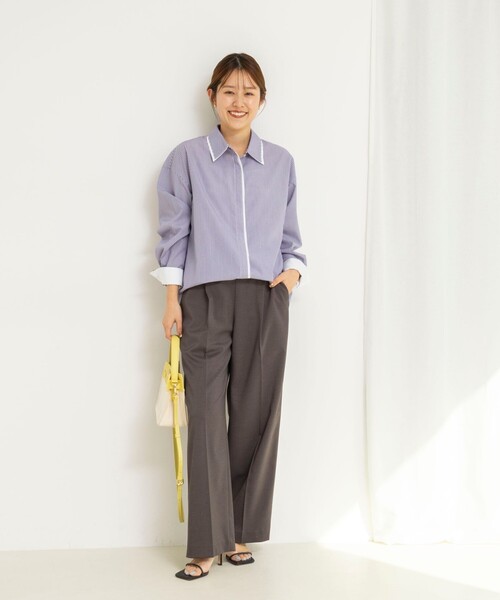 NOLLEY’S（ノーリーズ）の「ウォッシャブルドライツイルワイドパンツ（その他パンツ・レディース・ホワイト/ブルー/チャコールグレー・36/38）」の10枚目の写真