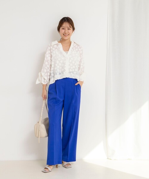 NOLLEY’S（ノーリーズ）の「ウォッシャブルドライツイルワイドパンツ（その他パンツ・レディース・ホワイト/ブルー/チャコールグレー・36/38）」の16枚目の写真