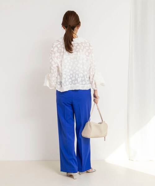 NOLLEY’S（ノーリーズ）の「ウォッシャブルドライツイルワイドパンツ（その他パンツ・レディース・ホワイト/ブルー/チャコールグレー・36/38）」の18枚目の写真