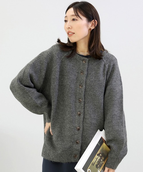 Aletta vita（アレッタビータ）の「5G天竺クルーネックゆるカーディガン（カーディガン/ボレロ・レディース・ブルー/チャコール/オレンジ・FREE）」の17枚目の写真