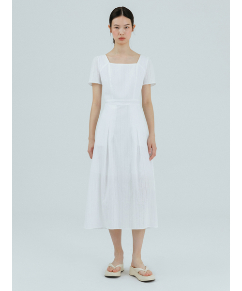 ETMON(エトモン)の「Cotton Square Long Dress, White(ワンピース・レディース・その他・S/M)」の4枚目の写真