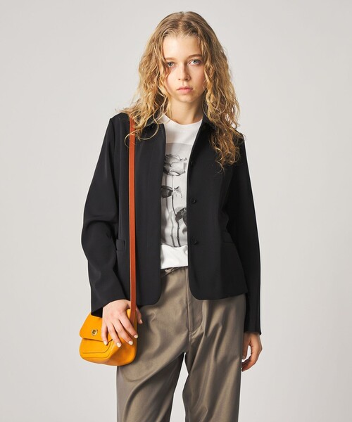 Steven Alan(スティーブンアラン)の「<Steven Alan>フライフロント ジャケット(テーラードジャケット・レディース・ブラック/ベージュ・S/M)」の1枚目の写真