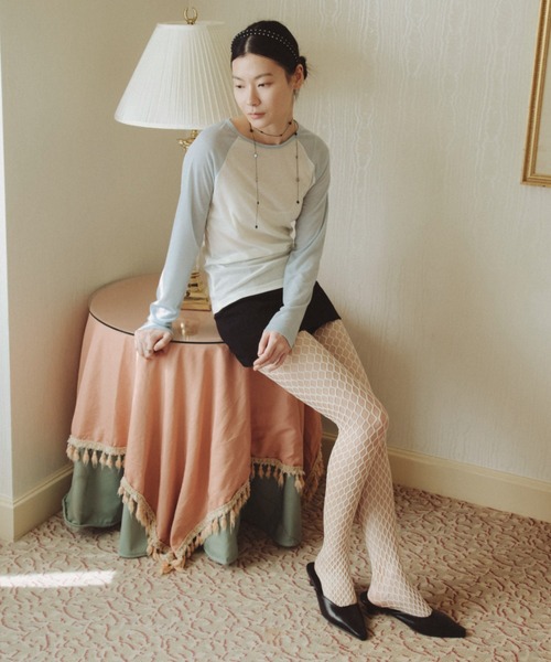 FUULLY STUDIO(フーリィーステューディオ)の「シアーラグランロングスリーブTEE(Tシャツ/カットソー・レディース・ライトブルー/ピンク・FREE)」の3枚目の写真