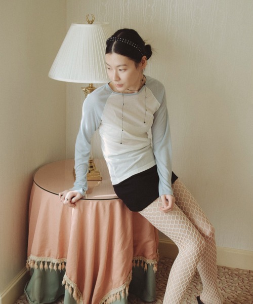 FUULLY STUDIO(フーリィーステューディオ)の「シアーラグランロングスリーブTEE(Tシャツ/カットソー・レディース・ライトブルー/ピンク・FREE)」の5枚目の写真