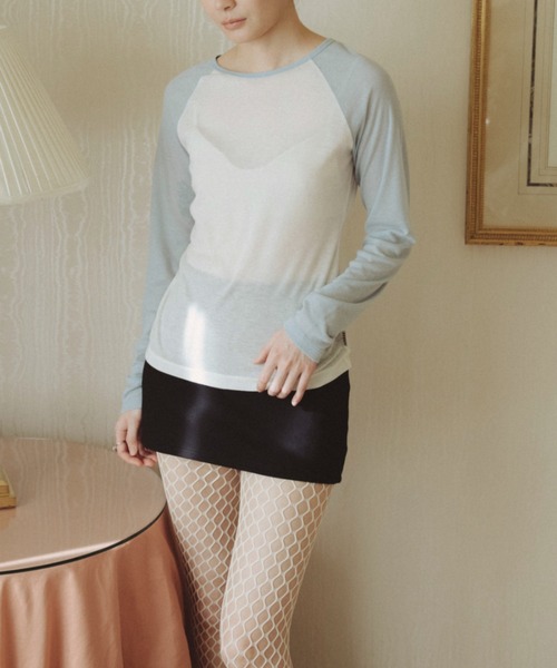 FUULLY STUDIO(フーリィーステューディオ)の「シアーラグランロングスリーブTEE(Tシャツ/カットソー・レディース・ライトブルー/ピンク・FREE)」の10枚目の写真