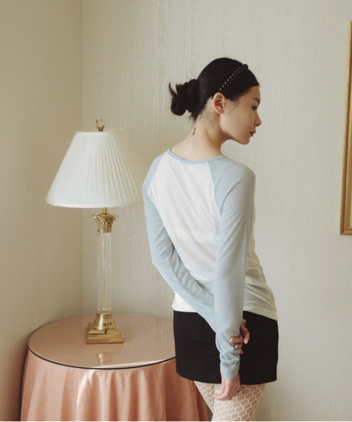 FUULLY STUDIO(フーリィーステューディオ)の「シアーラグランロングスリーブTEE(Tシャツ/カットソー・レディース・ライトブルー/ピンク・FREE)」の11枚目の写真