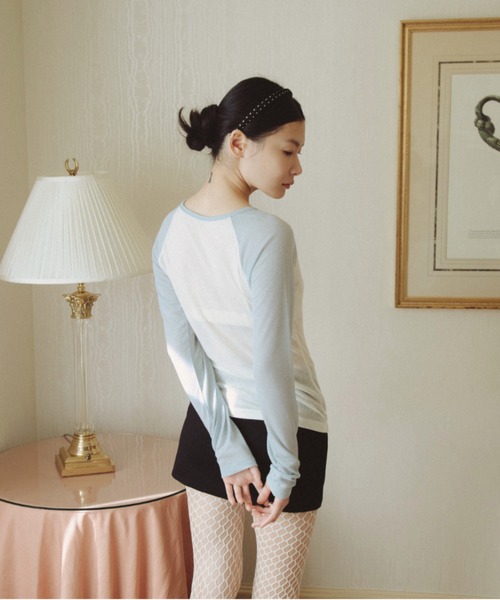 FUULLY STUDIO(フーリィーステューディオ)の「シアーラグランロングスリーブTEE(Tシャツ/カットソー・レディース・ライトブルー/ピンク・FREE)」の12枚目の写真