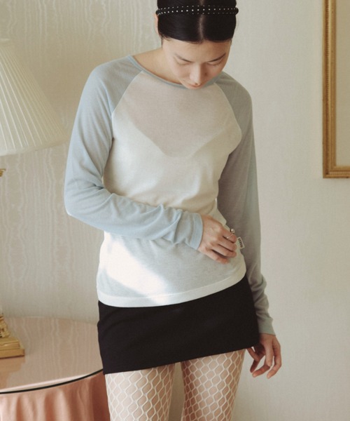 FUULLY STUDIO(フーリィーステューディオ)の「シアーラグランロングスリーブTEE(Tシャツ/カットソー・レディース・ライトブルー/ピンク・FREE)」の13枚目の写真