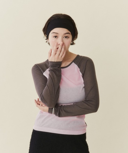 FUULLY STUDIO(フーリィーステューディオ)の「シアーラグランロングスリーブTEE(Tシャツ/カットソー・レディース・ライトブルー/ピンク・FREE)」の17枚目の写真