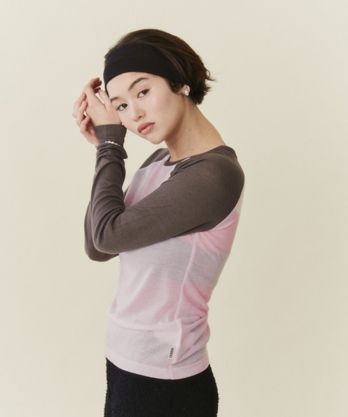 FUULLY STUDIO(フーリィーステューディオ)の「シアーラグランロングスリーブTEE(Tシャツ/カットソー・レディース・ライトブルー/ピンク・FREE)」の19枚目の写真