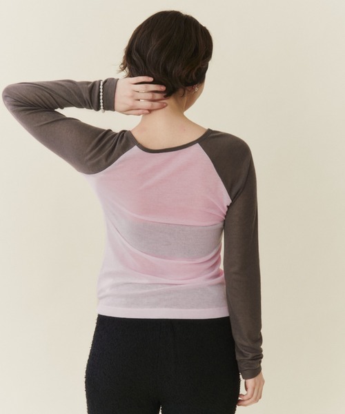 FUULLY STUDIO(フーリィーステューディオ)の「シアーラグランロングスリーブTEE(Tシャツ/カットソー・レディース・ライトブルー/ピンク・FREE)」の21枚目の写真