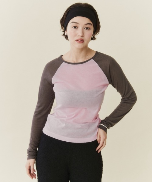 FUULLY STUDIO(フーリィーステューディオ)の「シアーラグランロングスリーブTEE(Tシャツ/カットソー・レディース・ライトブルー/ピンク・FREE)」の22枚目の写真