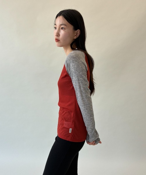 FUULLY STUDIO（フーリィーステューディオ）の「シアーラグランロングスリーブTEE（Tシャツ/カットソー・レディース・ライトブルー/ピンク・FREE）」の14枚目の写真