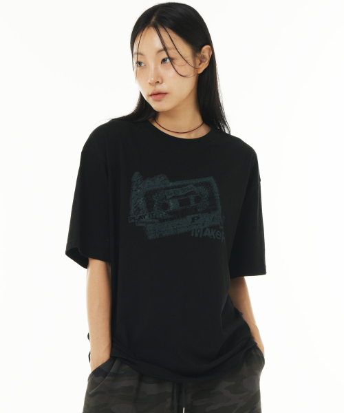 PIECEMAKER(ピースメーカー)の「VINTAGE TAPE TEE (BLACK)(Tシャツ/カットソー・レディース・その他・M/L)」の1枚目の写真