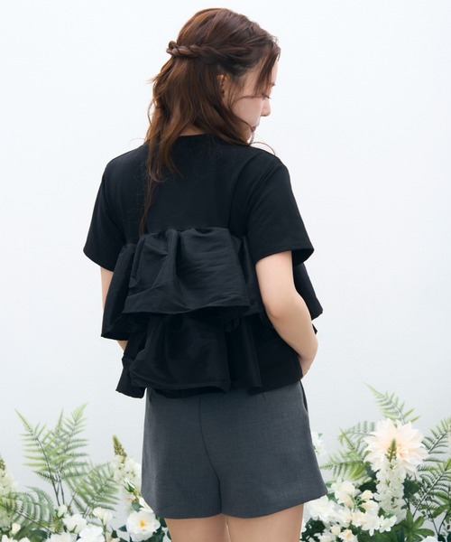 krahe(クレーエ)の「天竺ナイロンドッキングティアードフリルTシャツ(Tシャツ/カットソー・レディース・ブラック/オフホワイト/ブラウン・FREE)」の22枚目の写真