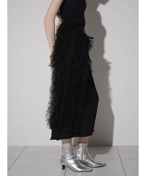 :ETHROF(イーサオブ)の「FRILLS TULLE WRAP NARROW SKIRT(スカート・レディース・ブラック・MEDIUM)」の5枚目の写真