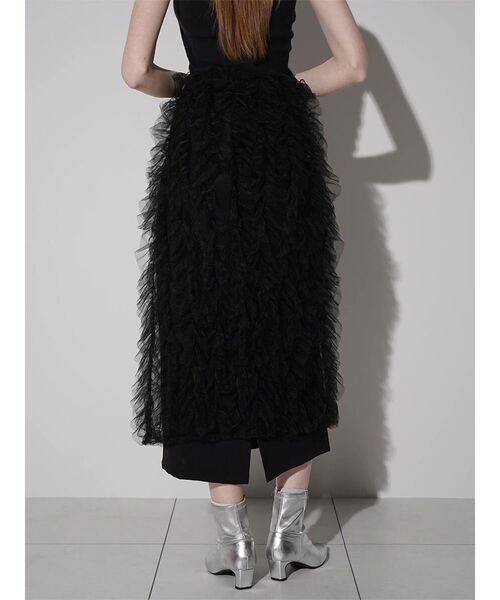 :ETHROF(イーサオブ)の「FRILLS TULLE WRAP NARROW SKIRT(スカート・レディース・ブラック・MEDIUM)」の6枚目の写真