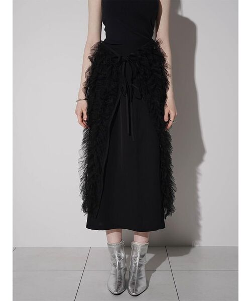 :ETHROF(イーサオブ)の「FRILLS TULLE WRAP NARROW SKIRT(スカート・レディース・ブラック・MEDIUM)」の16枚目の写真