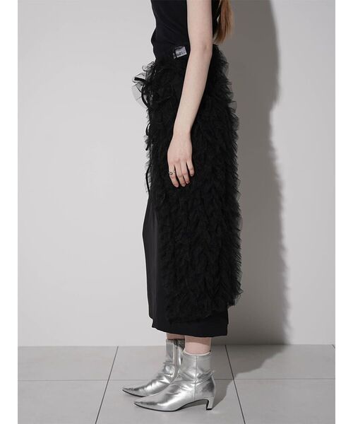 :ETHROF(イーサオブ)の「FRILLS TULLE WRAP NARROW SKIRT(スカート・レディース・ブラック・MEDIUM)」の17枚目の写真