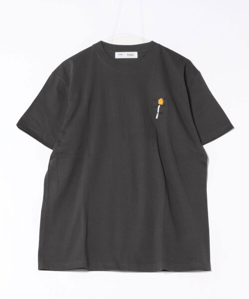TOGA TOO(トーガトゥ)の「TOGA TOO Embroidery T-shirt(Tシャツ/カットソー・レディース・ネイビー/ダークグレー/グレー・MEDIUM/SMALL/LARGE)」の7枚目の写真