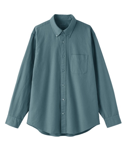 無印良品（ムジルシリョウヒン）の「紳士　洗いざらしオックスボタンダウン長袖シャツ（シャツ/ブラウス・メンズ・スモーキーグリーン系/ダークグレー/ネイビー/サックスブルー/ホワイト・S/XL/M/L）」の20枚目の写真