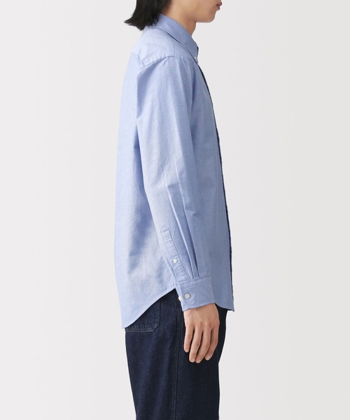 無印良品（ムジルシリョウヒン）の「紳士　洗いざらしオックスボタンダウン長袖シャツ（シャツ/ブラウス・メンズ・スモーキーグリーン系/ダークグレー/ネイビー/サックスブルー/ホワイト・S/XL/M/L）」の14枚目の写真