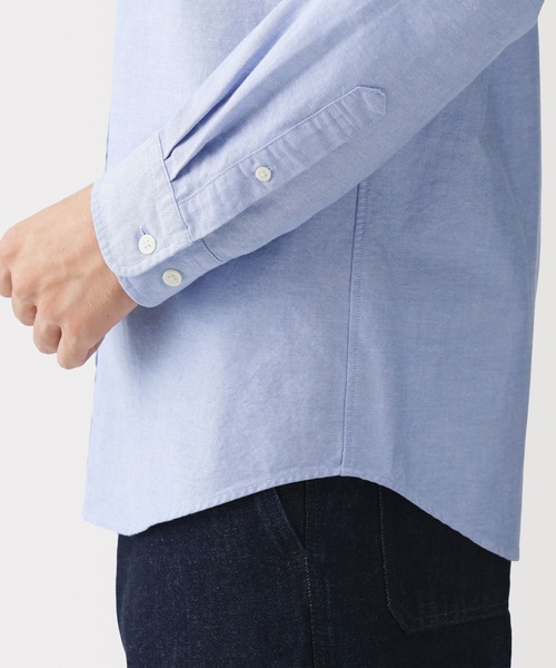 無印良品（ムジルシリョウヒン）の「紳士　洗いざらしオックスボタンダウン長袖シャツ（シャツ/ブラウス・メンズ・スモーキーグリーン系/ダークグレー/ネイビー/サックスブルー/ホワイト・S/XL/M/L）」の11枚目の写真