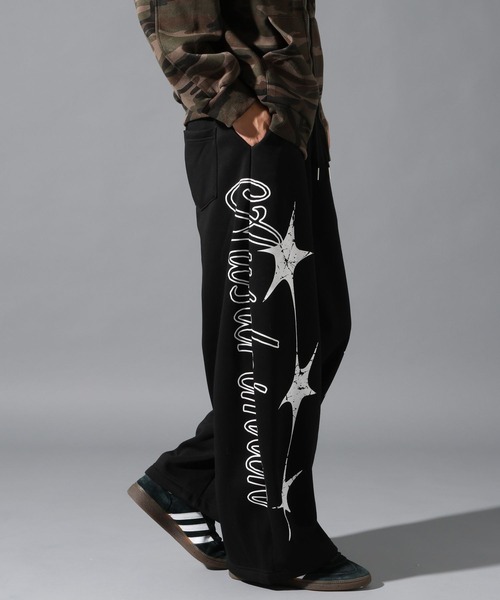 LAND MUSEUM（ランドミュージアム）の「LAND MUSEUM／スターサイドスウェットパンツ（裏起毛）（スウェットパンツ・メンズ・グレー/ブラック・MEDIUM/LARGE）」の2枚目の写真