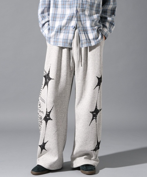 LAND MUSEUM（ランドミュージアム）の「LAND MUSEUM／スターサイドスウェットパンツ（裏起毛）（スウェットパンツ・メンズ・グレー/ブラック・MEDIUM/LARGE）」の7枚目の写真