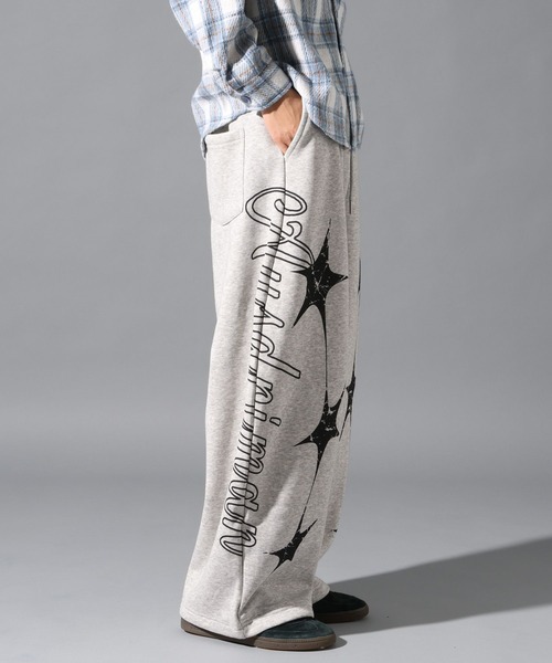 LAND MUSEUM（ランドミュージアム）の「LAND MUSEUM／スターサイドスウェットパンツ（裏起毛）（スウェットパンツ・メンズ・グレー/ブラック・MEDIUM/LARGE）」の8枚目の写真