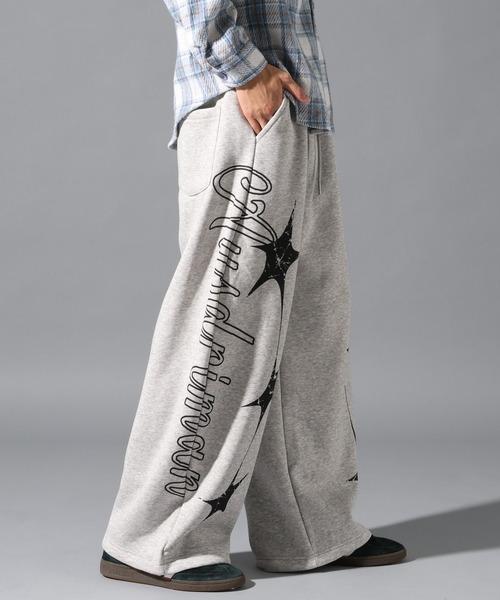 LAND MUSEUM（ランドミュージアム）の「LAND MUSEUM／スターサイドスウェットパンツ（裏起毛）（スウェットパンツ・メンズ・グレー/ブラック・MEDIUM/LARGE）」の9枚目の写真