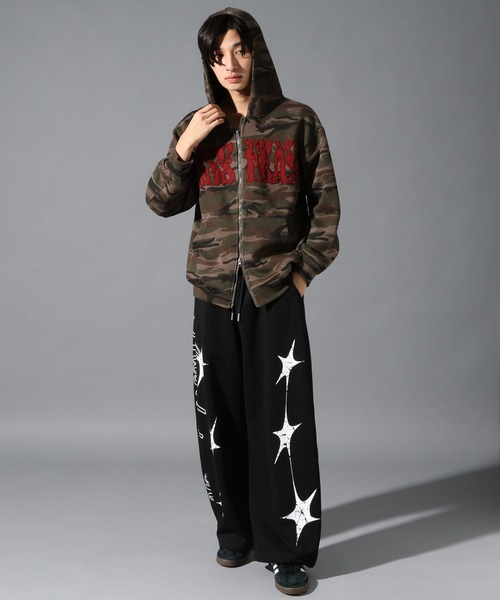 LAND MUSEUM（ランドミュージアム）の「LAND MUSEUM／スターサイドスウェットパンツ（裏起毛）（スウェットパンツ・メンズ・グレー/ブラック・MEDIUM/LARGE）」の11枚目の写真