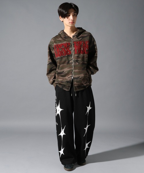 LAND MUSEUM（ランドミュージアム）の「LAND MUSEUM／スターサイドスウェットパンツ（裏起毛）（スウェットパンツ・メンズ・グレー/ブラック・MEDIUM/LARGE）」の12枚目の写真