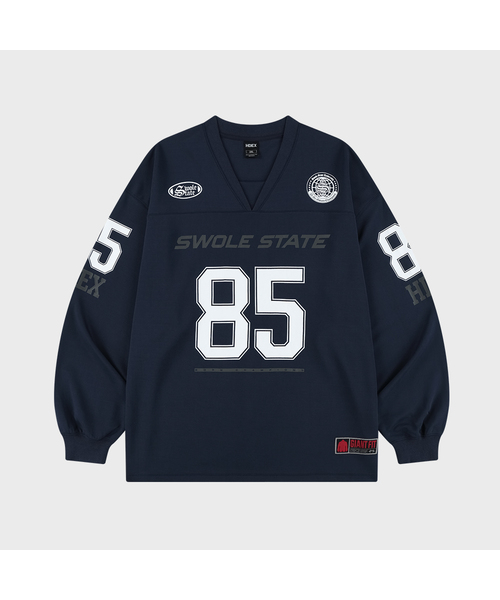 HDEX(エイチデックス)の「ジャイアントフィットラグビージャージロングスリーブ(Tシャツ/カットソー・メンズ・ホワイト/ブラック/ネイビー・MEDIUM/LARGE/X-LARGE/SMALL/2XL)」の1枚目の写真