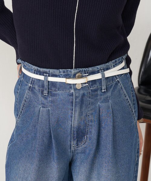 Jena espace merveilleux（ジェナ　エスパスメルヴェイユ）の「スクエアナローベルト（ベルト・レディース・オフホワイト/ブラック/ベージュ・FREE）」の5枚目の写真