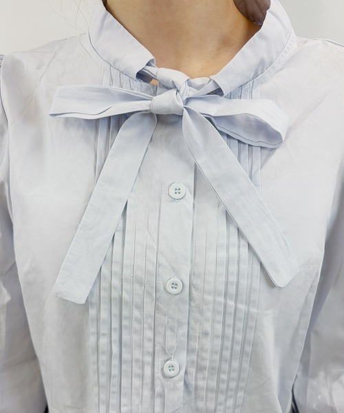 frunco(フランコ)の「【ZOZOTOWN限定】ボウタイピンタックブラウス(シャツ/ブラウス・レディース・ブルー/ホワイト・FREE)」の17枚目の写真