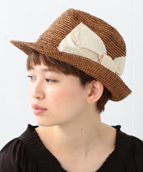 Ray BEAMS（レイビームス）の「Ctrl freak×Ray BEAMS / 別注 ラフィア リボン ハット（ハット・レディース・ナチュラル/ブラウン・ONE SIZE）」の10枚目の写真