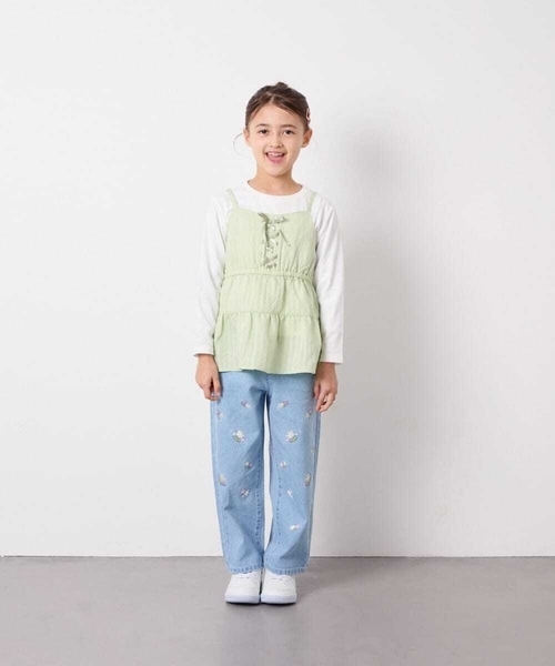 a.v.v（アーヴェヴェ）の「[120-160]3WAYレイヤードキャミソールトップス（Tシャツ/カットソー・キッズ・ミント/アイボリー・120/130/140/150/160）」の7枚目の写真