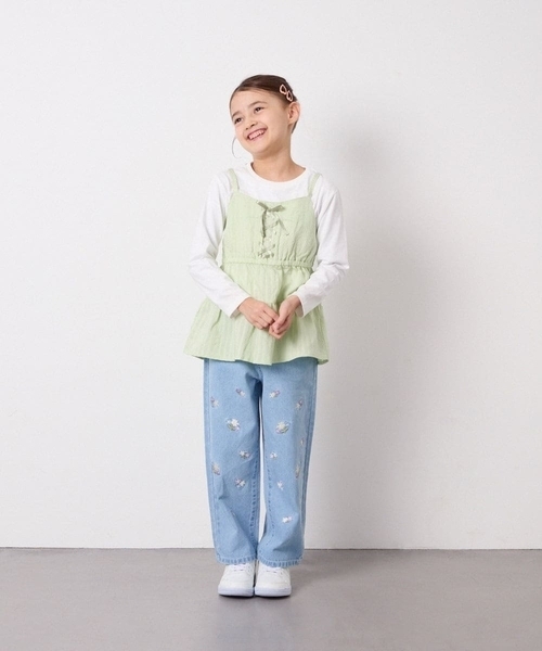 a.v.v（アーヴェヴェ）の「[120-160]3WAYレイヤードキャミソールトップス（Tシャツ/カットソー・キッズ・ミント/アイボリー・120/130/140/150/160）」の8枚目の写真