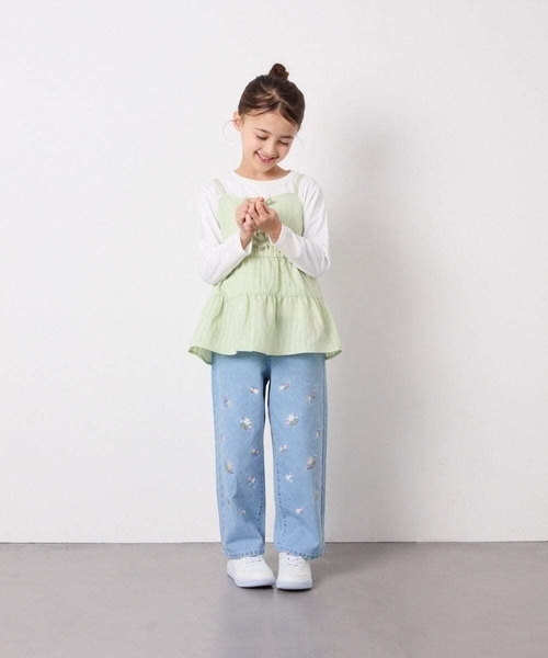 a.v.v（アーヴェヴェ）の「[120-160]3WAYレイヤードキャミソールトップス（Tシャツ/カットソー・キッズ・ミント/アイボリー・120/130/140/150/160）」の9枚目の写真