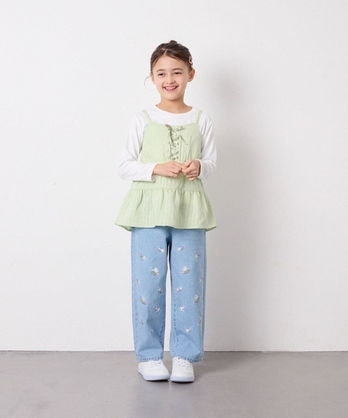 a.v.v（アーヴェヴェ）の「[120-160]3WAYレイヤードキャミソールトップス（Tシャツ/カットソー・キッズ・ミント/アイボリー・120/130/140/150/160）」の10枚目の写真