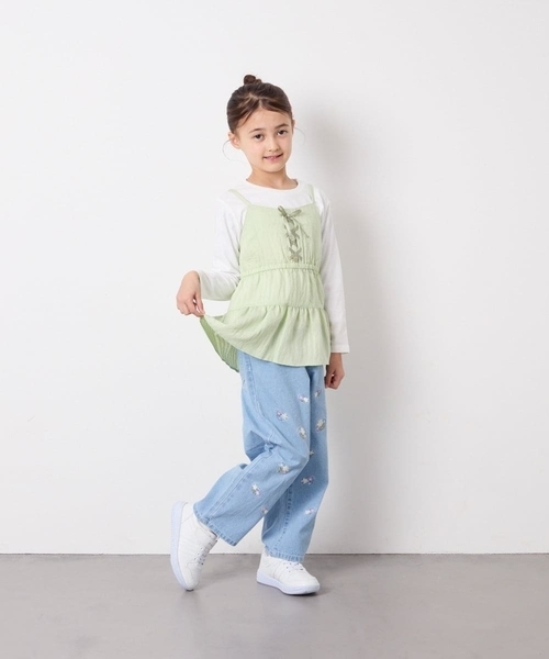 a.v.v（アーヴェヴェ）の「[120-160]3WAYレイヤードキャミソールトップス（Tシャツ/カットソー・キッズ・ミント/アイボリー・120/130/140/150/160）」の11枚目の写真