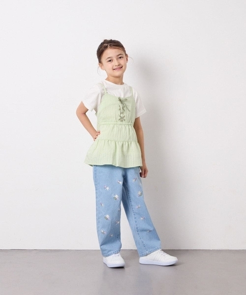 a.v.v（アーヴェヴェ）の「[120-160]3WAYレイヤードキャミソールトップス（Tシャツ/カットソー・キッズ・ミント/アイボリー・120/130/140/150/160）」の15枚目の写真
