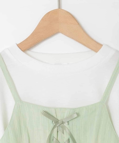 a.v.v（アーヴェヴェ）の「[120-160]3WAYレイヤードキャミソールトップス（Tシャツ/カットソー・キッズ・ミント/アイボリー・120/130/140/150/160）」の18枚目の写真