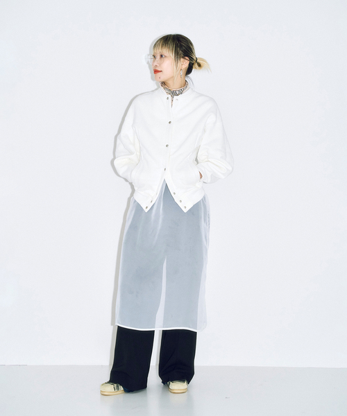 SEEALL（シーオール）の「SEEALL 別注 ERGONOMIC SNAP CARDIGAN [WHITE]：スウェット（スウェット・レディース・ホワイト・FREE）」の4枚目の写真