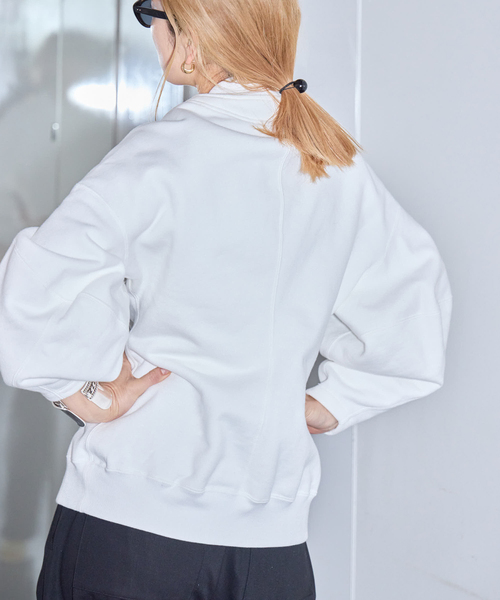 SEEALL（シーオール）の「SEEALL 別注 ERGONOMIC SNAP CARDIGAN [WHITE]：スウェット（スウェット・レディース・ホワイト・FREE）」の5枚目の写真